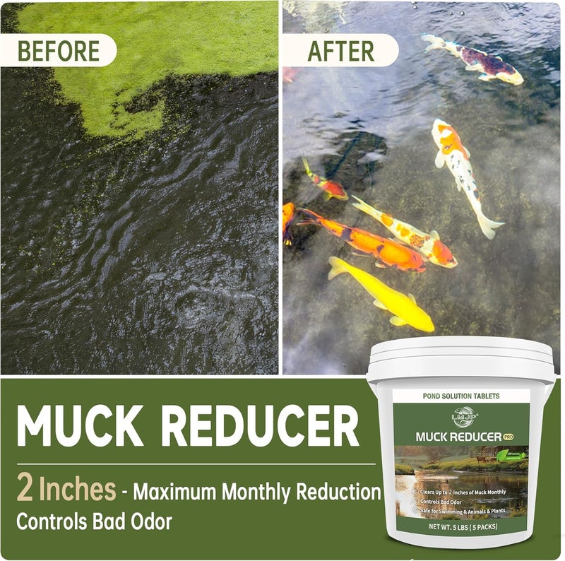 LMJP Muck Reducer - 5LB Natural Sludge Solution Tablets for Ponds & Lakes, Away Muck & Odor Control, Safe for Aquatic Life, Wildlife & Recreation, Treats Up to 30,000 Sq Ft - Image 2